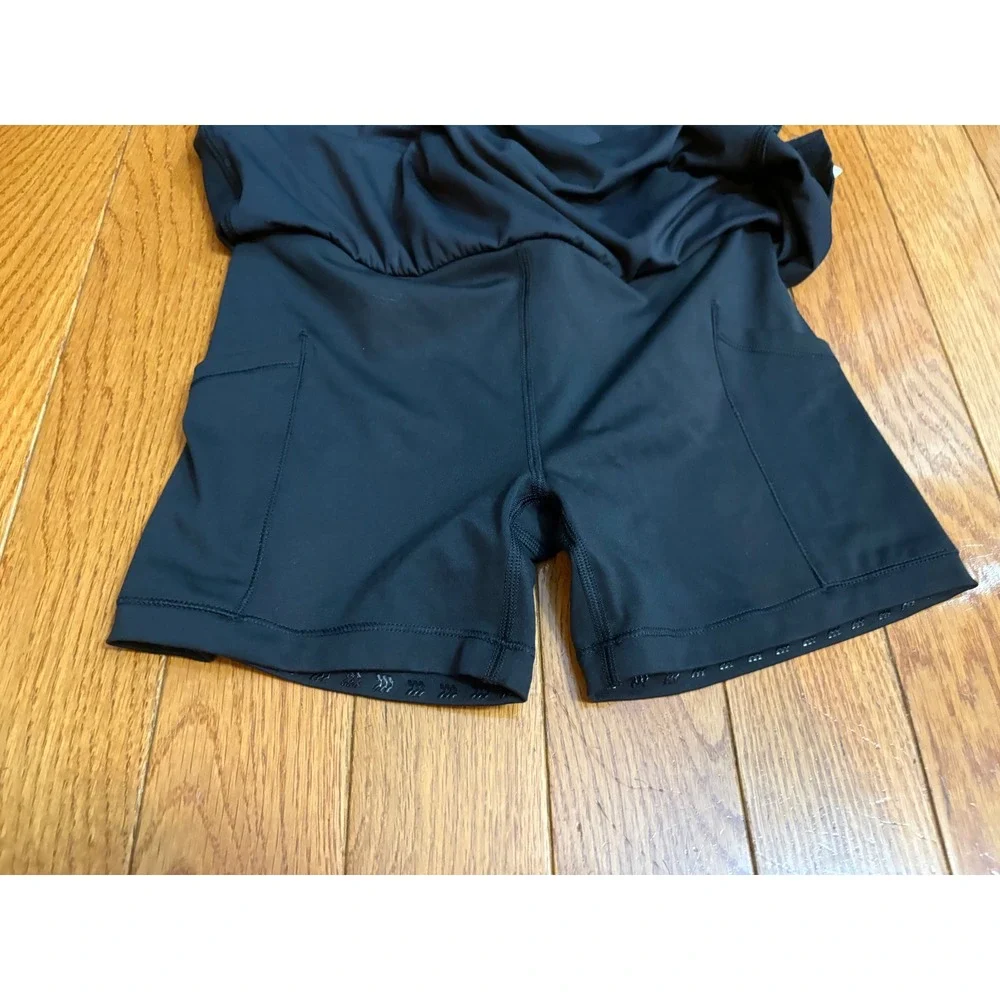 All in Motion Womens Black Mid Rise Knit Skort XS New 4 Inch Inseam Pocket